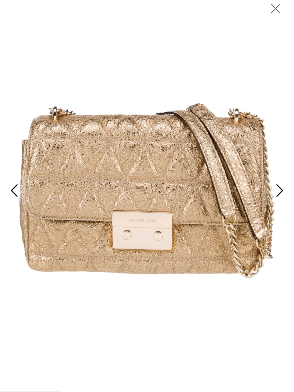 Michael Kors Metallic Sloan Quilted Pyramid Chain Shoulder Bag